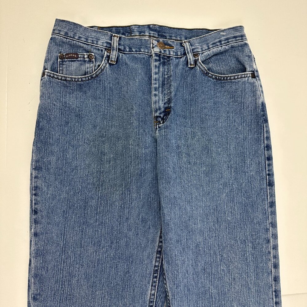 Rider's Straight Women's size 12P Medium Wash‎ Blue Denim Jeans - Picture 2 of 4